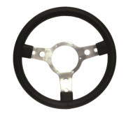 13" 3 Spoke Semi-dished Polished Vinyl Black